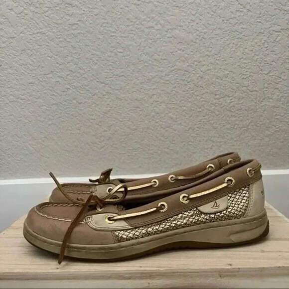 Sperry Topsider Angelfish Brown Leather Metallic Boat Shoe 7 - Picture 3 of 7